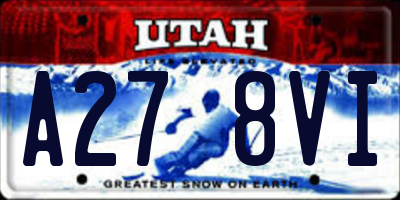 UT license plate A278VI