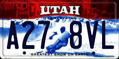 UT license plate A278VL