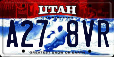 UT license plate A278VR