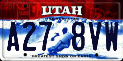 UT license plate A278VW