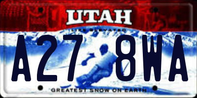 UT license plate A278WA