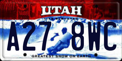 UT license plate A278WC