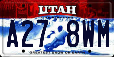 UT license plate A278WM