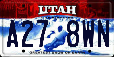 UT license plate A278WN