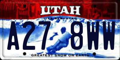 UT license plate A278WW