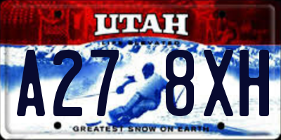UT license plate A278XH
