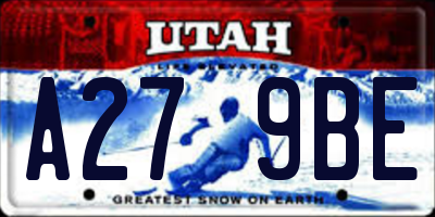 UT license plate A279BE
