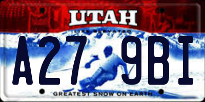 UT license plate A279BI