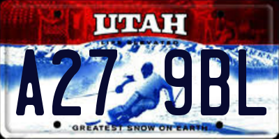 UT license plate A279BL