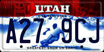 UT license plate A279CJ