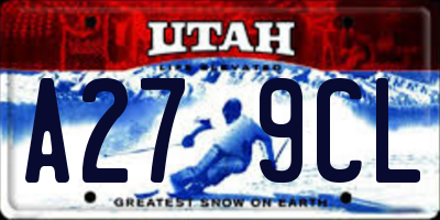 UT license plate A279CL