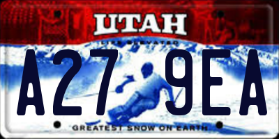 UT license plate A279EA