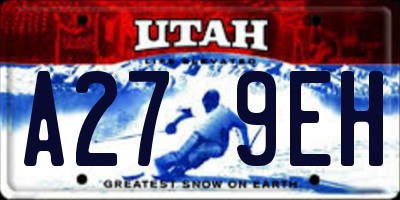 UT license plate A279EH