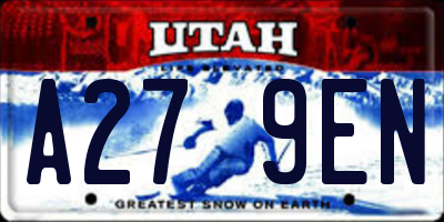 UT license plate A279EN