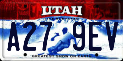 UT license plate A279EV
