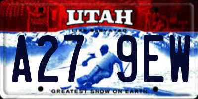 UT license plate A279EW