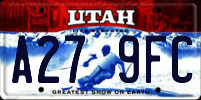 UT license plate A279FC