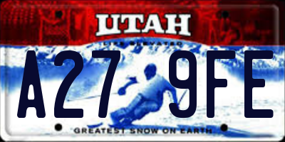 UT license plate A279FE