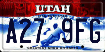 UT license plate A279FG