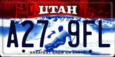 UT license plate A279FL