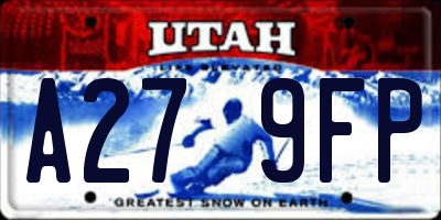 UT license plate A279FP