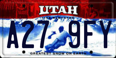 UT license plate A279FY