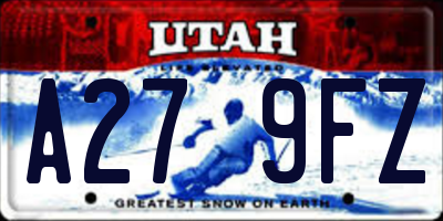 UT license plate A279FZ