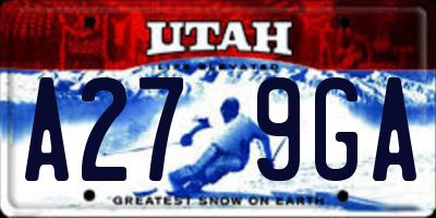 UT license plate A279GA