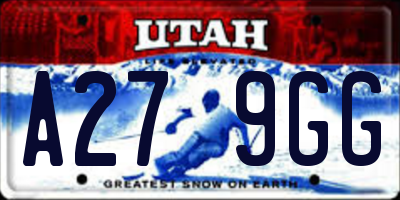 UT license plate A279GG