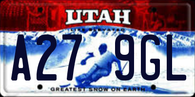 UT license plate A279GL
