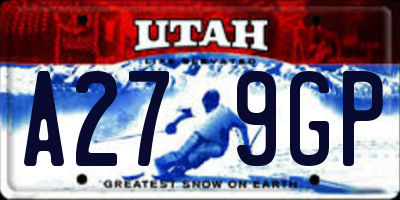UT license plate A279GP