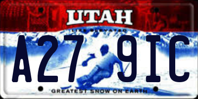 UT license plate A279IC