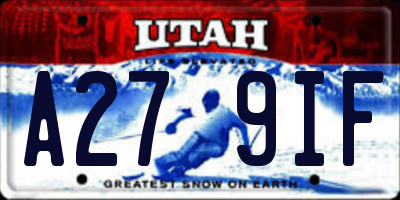 UT license plate A279IF