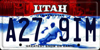 UT license plate A279IM