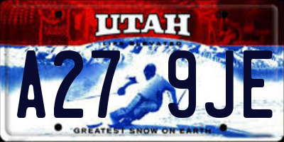 UT license plate A279JE