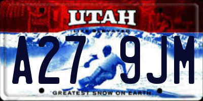 UT license plate A279JM