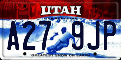 UT license plate A279JP