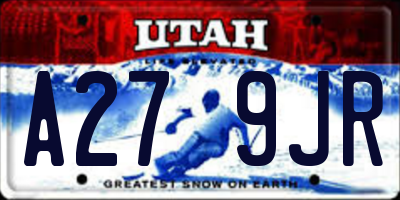 UT license plate A279JR
