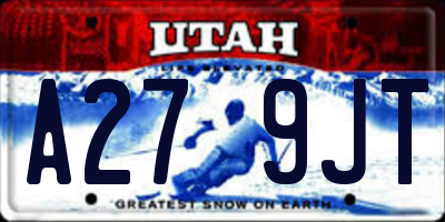 UT license plate A279JT