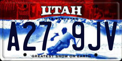 UT license plate A279JV