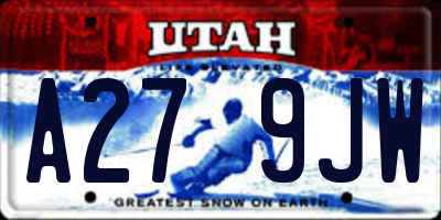 UT license plate A279JW