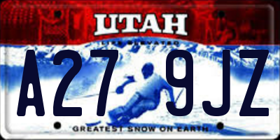 UT license plate A279JZ