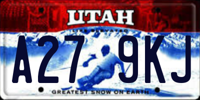 UT license plate A279KJ
