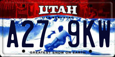 UT license plate A279KW