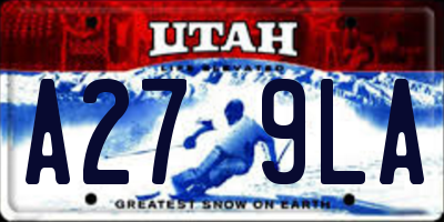 UT license plate A279LA