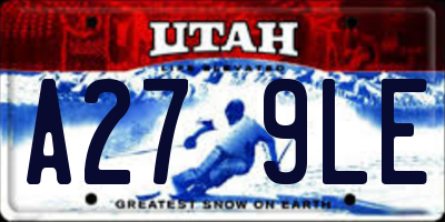 UT license plate A279LE