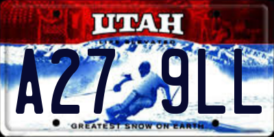 UT license plate A279LL