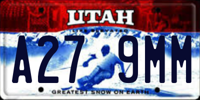 UT license plate A279MM