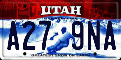 UT license plate A279NA