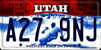 UT license plate A279NJ